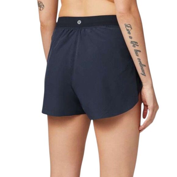 Lululemon Find Your Pace Lined High-Rise Short 3" *True Navy - Picture 6 of 9